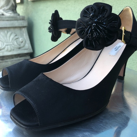Prada Shoes - Vintage Prada heel sz 39 - 8.5 beaded strap